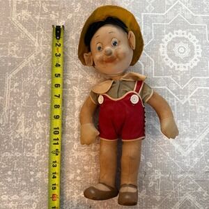 Vintage Pinocchio Stuffed Doll Character Toy Musical Wind Up